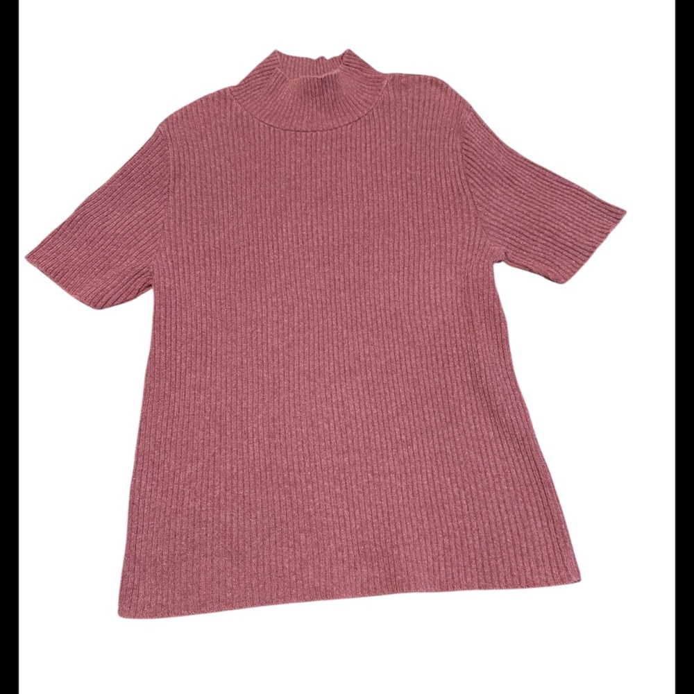 Beldock Popper Vintage Ribbed Mock Neck Sweater – Medium (Made in USA)